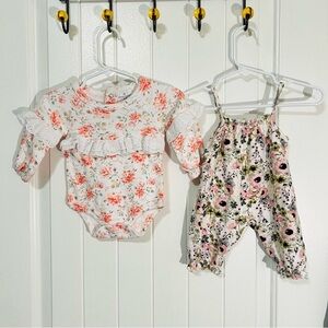 Laura Ashley Infant Girl Floral Outfits Size 0-3 Months